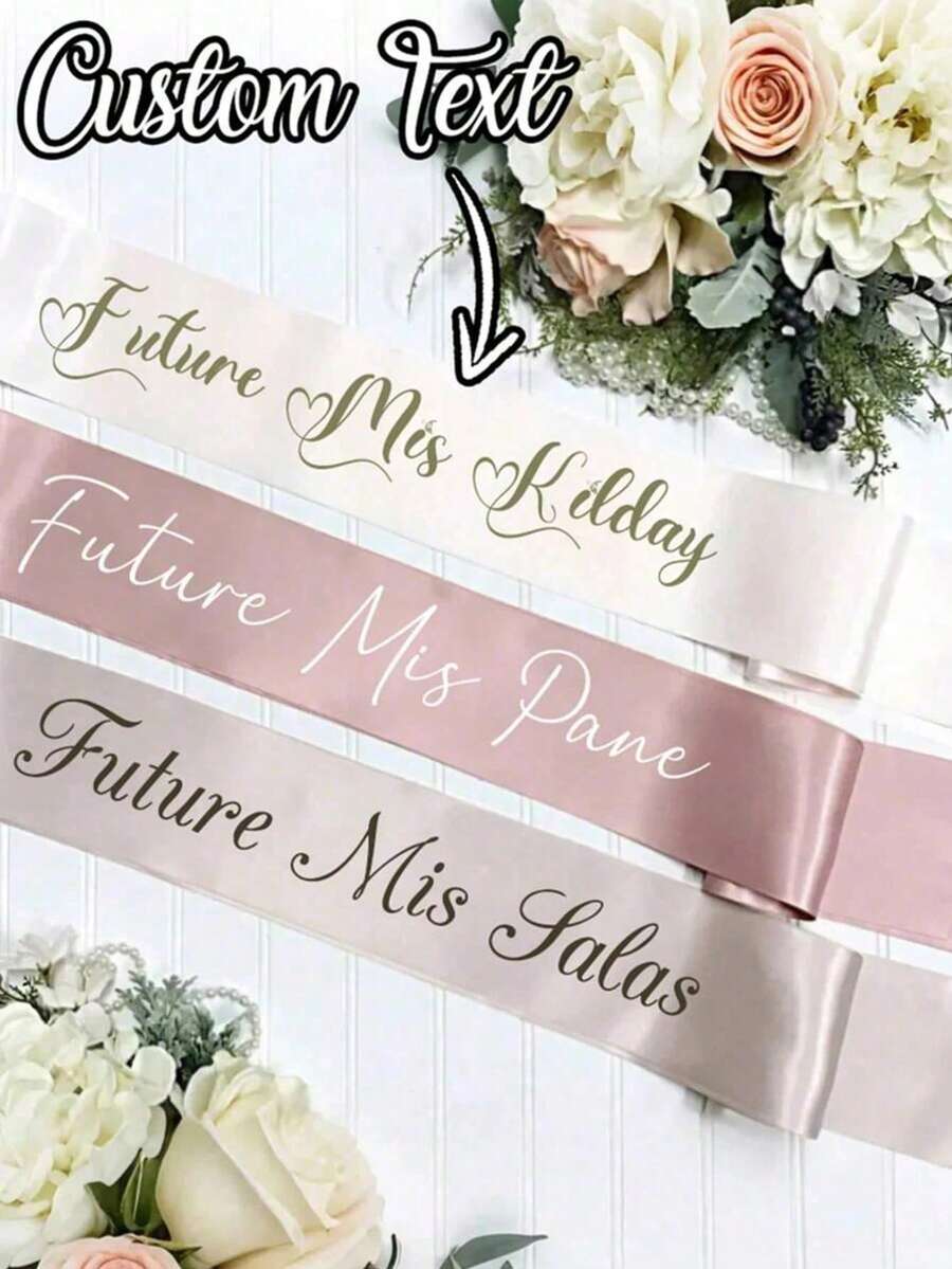 1Pc Custom Text Satin Ribbon, Personalized Quote Sash, Customized Birthday Sash, Customizable Bachelorette Sash,Ideal Gifts For Him, Ideal Gifts For Her Graduation