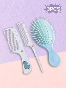 3pcs Unicorn Comb Set, Cartoon Design Air Cushion Brush And Fine Tooth Tail Comb, ABS Handle, Durable Plastic Bristles, Suitable For Children's Daily Hair Care/Styling/Dyeing/Perming, Perfect Gift For Kids - Multicolor - View 9