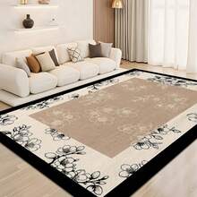 1 Stück leichter Luxus - Blumen gestreifter Boho Teppich, modern minimalistisch - super weicher Kunstkaschmir Teppich, maschinenwaschbar, geeignet für Wohnzimmer, Schlafzimmer, Büro und Esszimmer - hervorragend für Halloween, Weihnachten, Ostern, Erntedank Dekoration, 700g/m², Innen-/Außenbereich, Wohndekoration - Verschiedenfarbig - Übersicht 2