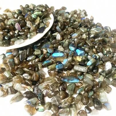 Natural Blue Light Labradorite, Fish Tank Decor Stone, Home Decor, Suitable For Aquarium Decoration, Succulent Planter, Garden Landscape, Fish Tank Gravel, Plant Decoration