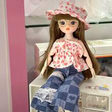 12-Inch Elegant Princess BJD Doll With Lace Floral Ruffle Dress And Accessories - Clothes Can Be Removed And Replaced, A Variety Of Clothing Combinations, The Perfect Choice For Party Decorations, Birthday Gifts And Christmas - No Power Supply - 彩色 - 查看 15