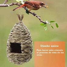 Casas de colibres, casa de pjaros Colgante de csped Natural, Nido de colibr Tejido a Mano, Adecuado para Ventanas de jardn, decoracin del hogar al Aire Libre. 3pcs - 3 piezas - Ver 3