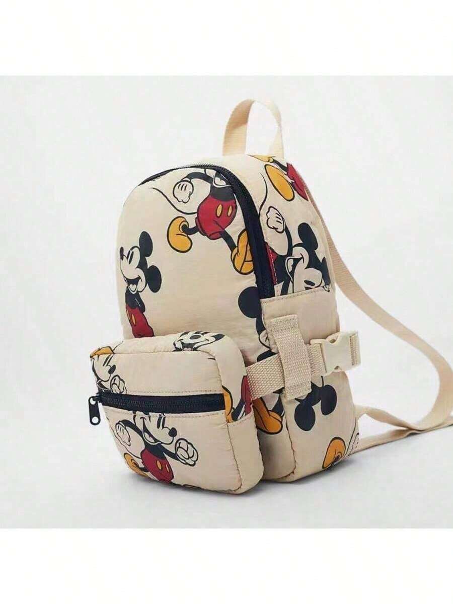 Mickey Minnie Printed Backpack With Large Capacity Backpack, Cute Mickey Mouse Printed Lightweight Backpack