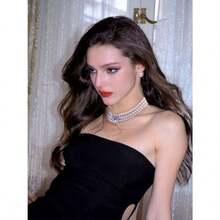 JeVenis Royal Pearl Beaded Necklace Choker Vintage Pearl Necklaces For Women Girls Bead Choker Necklace Prom Wedding Bridal Shower Accessories