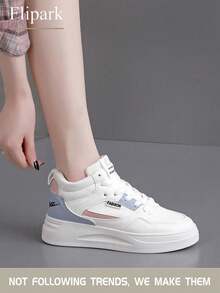 Flipark 1 双女士时尚休闲白色高帮运动鞋，运动风格学生百搭靴子