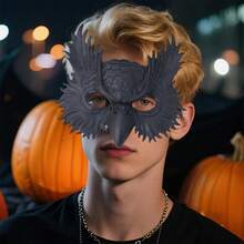 Owl Half Face Covering Halloween Headwear Animal Costume Accessories For Adults Kids - Black - View 4