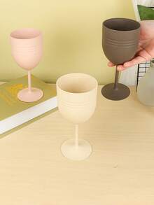 1pc Wheat Straw Wine Glass, Household Red Wine High Stem Glass, Water Cup, Plastic Wine Cup - View 6