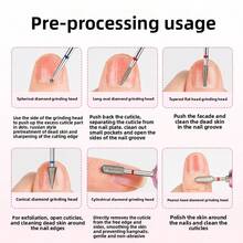 Cuticle Remover 5pcs Diamond Nail Drill Bits Professional Nail Art Tools Nail Buffer Bit Nail Cleaner Nail Trimer For Nail Techs And Home Manicure Supplies