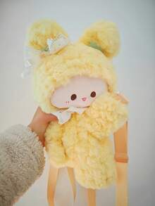 Cute Cat, Penguin, Rabbit Plush Backpack, Cat, Penguin, Rabbit Slouch Small Backpack, Girl Casual Phone Coin Purse, Unique Cartoon Shoulder Crossbody Bag