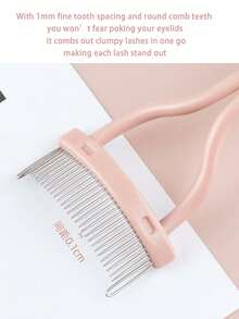 1PC Dusty Pinkdouble-Headed Eyelash Comb: One End Deeply Combs Mascara Clumps, The Other Grooms Small Areas Like Lash Ends And Lower Lashes-Full-Featured For Flawless Eye Makeup.