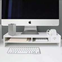 Soporte de Monitor para Escritorio de Computadora como Almacenamiento Organizador, Elevador Monitor Stand Ergonómico de 2 Niveles, Soporte Monitor y Portatil Pantalla Ordenador Mesa - Mediano - Ver 7