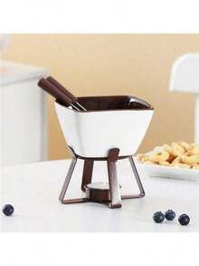 畅销方形和圆形巧克力火锅熔炉，创意陶瓷火锅，适用于奶酪、巧克力、冰淇淋，时尚简约的欧式巧克力火锅套装 - 彩色 - 查看 17