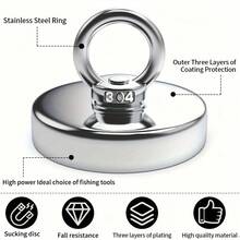 Heavy-Duty Magnet Fishing Magnet Hooks Kit ,Pull Max 80-300KG,With 1000cm Rope Buckle. Stainless Steel Ring,Ideal Choice For River Metal Retrieval And Magnetic Fishing Holiday Gift,Industrial Durable Magnet,Underwater Treasure Hunting Magnet Set