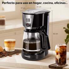 Cafetera programable de goteo de 12 tazas, función de reserva de 24 horas, opciones de café de aroma fuerte, aislamiento de 2 horas, filtro permanente, jarra de vidrio de 1.8, pantalla LCD DPS1-Plus - 1 - Ver 10
