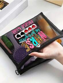 Mesh Nylon Nurse Theme Cosmetic Bag, With Nurse Pattern, Medicine Bag, Pill Bag,Portable Multi-Purpose Cosmetic Bag, Female Cosmetic Bag Travel Toilet Sorting Bag, Gifts For Doctors And Nurses Returning To School, Cosmetic Bag, Skin Care Bag, Washing Bag, The Best Gift For Medical Staff, Travel Essentials, Dormitory Essentials, And Home Essential Storage Bag,Mother'S Day Gifts, Gifts For Friends,Nurse Gift