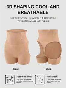 2 PCS 3d Peach Buttocks Buttocks Pants Buttocks And Abdomen Pants Body Shaping Exposed PP Buttocks Waist And Abdomen Shaping Medium And High Waist Underwear - Apricot - View 4