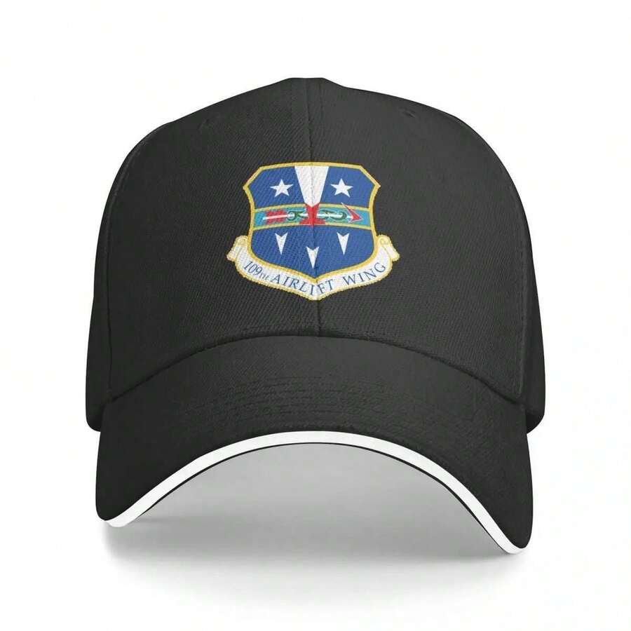 19th Airlift Wing Baseball Cap - Adjustable Snapback, Lightweight Polyester, Blue & White  Design With Shield Emblem, Perfect For Sports, Outdoor Activities & Casual Wear, Outdoor Cap| Military Cap| Adjustable Cap - màu đen - Xem 1