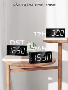 Reloj despertador digital de mesa, reloj despertador electrónico con pantalla LED para mesita de noche - Multicolor - Ver 1