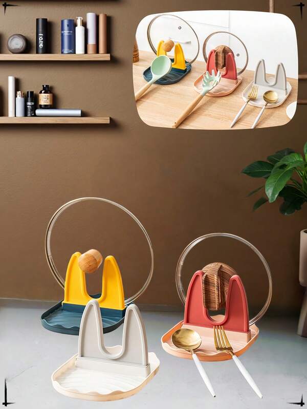 Multifunktionaler U-förmiger Schlitz verstärkter PP Topfdeckelhalter Rack, faltbarer vertikaler Küchenhelfer Aufbewahrungsorganizer, ohne Bohren erforderlich