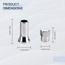 nuevoHAOBO - Vástagos de válvula de goma TPMS, tapas de vástago de válvula plateadas, tapas de vástago de válvula cromadas a prueba de fugas, tapas de válvula de aire para neumáticos de coche, tapas de - TR414AC - Ver 2