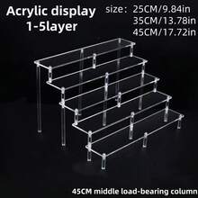 1pc Acrylic Display Rack, 3-Tier/4-Tier/5-Tier Trapezoid Display Shelf, Home Storage Display Rack For Jewelry, Cosmetics, Transparent Organizer Display Stand For Perfume - Clear - View 5