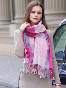 2025 New Autumn/Winter Cashmere Scarf For Women, Plaid Shawl Wrap, Versatile British Style, Thick & Warm, Birthday Gift