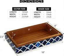 Handmade Patisserie Pattern Drative Box - Storage Organizer, Dr Centrepiece, Memory Keepsakes, Home Dr - Boho Style Treasure Box, Multipurpose Gift - Classic, 10x6x2.5,22432937 - Màu xanh ngọc - Xem 5