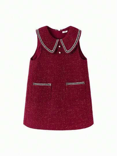 Balabala BalaOne Girls' Vest Dress 2025 Winter, Chic Mini Style Fashion Dress