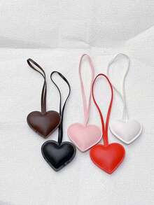 Double-Sided Leather Heart-Shaped Bag Charm/Pendant Car Accessories For Woman Gifts For Women