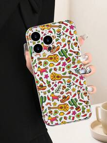 1PC Funda de teléfono con diseño de motivos mexicanos, estilo minimalista, protector contra caídas, carcasa transparente de alta transparencia, compatible con iPhone16/15/14/13/12/11/Pro/ProMax, compatible con Galaxy A34/A35/A54/A55,Galaxy S20/S21/S22/S23/S24 Ultra/Plus, compatible con Moto/Galaxy/Redmi/Honor/OPPO, agarre cómodo, regalo festivo para amigos, novia, novio, familia - transparente - Ver 3