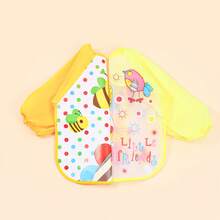 2 Stücke Baby Lätzchen, wasserdichter Fütterungsschutz, umkehrbarer Malschürze für Kleinkind Jungen & Mädchen