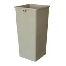 87 Litre Commercial Home Square Recycling Bin With Bag Pull Beige Base - Red Bottle - View 2