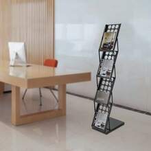 YUNRUX Foldable Brochure Stand & Displays Magazine Rack Office Shelves Catalog Literature Stand For Office And Trade Fair - 黑色 - 查看 10
