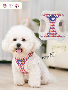 Arnés de perro suave y mullido con correas ajustables y hebillas de metal - Chaleco cómodo para perros pequeños y medianos, lavar a mano, arnés para perros, equipo de para mascotas, accesorio para mascotas con estilo, hebillas de metal seguras - Multicolor - Ver 21