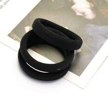 50pcs Black Simple Plain Color Elastic Hair Tie,50PCS Black Seamless Elastic Hair Bands For Women – Durable, High Stretch Solid Color Hair Ties | Enhance Style And Elegance For Parties, Birthdays, Vacation, Music Festivals, Halloween Or Sports Activities | Cute, Casual, And Versatile | Anti-Allergy, Non-Fading, Washable – 1PC Limit