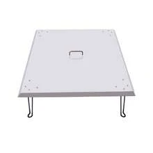 Stainless Steel Fire Pit Cover Square Fire Pit Burner Cover To Push Heat Down And Out Fire Pit Lid With Foldable Legs And Carrying Handle - Silver - View 4