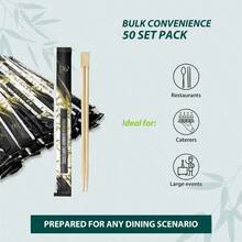 New Soeos 50 Chopsticks Disposable Bulk L Wooden Chopsticks And  Chopstick For Sushi Takeout Party Smooth Individually Wrapped SineUse Chopstick Approx.50 Pairs