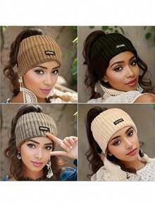 4PCS/1PC Knitted Headband For Keeping Warm And Protecting The Forehead, Sports Headband For Autumn And Winter Daily Wear, Women's Headband, Fashion Headband