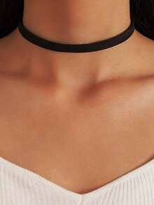 1pc Fashionable Minimalist Elegant Sexy Versatile Single Layer Red Choker Necklace Suitable For Women, For Holiday And Daily Wear - màu đen - Xem 8