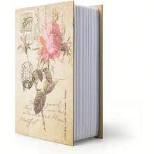 Scatola di sicurezza con design traforato e serratura con combinazione - a forma di libro vintage, copertina beige con dorso dorato, affidabile meccanismo di conservazione per contanti, gioielli e oggetti di valore - mobile di sicurezza multifunzionale per casa/ufficio/viaggio - scomparto nascosto con quadrante di combinazione abilmente camuffato, cassaforte a forma di libro decorativa per uso quotidiano per conservare contanti, gioielli e collezioni, compatta e di stile con serratura robusta