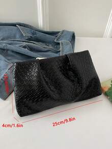 New Pleated Large Capacity Casual Clip Closure Chic Envelope Clutch Bag