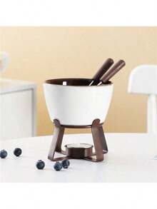 畅销方形和圆形巧克力火锅熔炉，创意陶瓷火锅，适用于奶酪、巧克力、冰淇淋，时尚简约的欧式巧克力火锅套装 - 彩色 - 查看 10