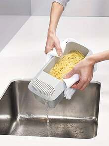 4-Serving Microwave Pasta Cooker With Strainer, Quick And Easy Pasta Cooking, No Boiling, No Mess - Multicolor - View 3