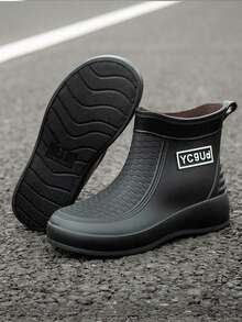 Fesd Ts Women's Short Rain Boots, Fashion Adult Waterproof Rubber Boots For Kitchen Work, Non-Slip Thick Sole, Outdoor Washing Car, Fishing, Rainy Day, Beach, Sports, Outdoor, PVC Household Rain Shoes, All Season