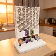 ORIZZONTE Generic 2-Piece Assemblable Coffee Capsule Holder, 4 Compartments, Space-Saving Countertop Pod Dispenser, Capsule Container Compatible With Original Espresso – Up To 40 Capsules, 100% Made In Italy, Shipping From Italy - White - View 4