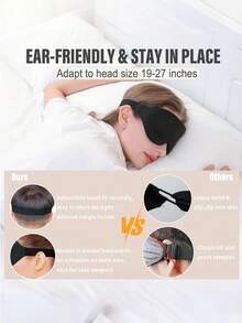 2pcs Side Sleeping Eye Mask, Fully Blackout 3D Sleep Eye Mask, Soft Breathable Unisex Eye Mask, Relaxing Zero Pressure Night Eye Mask, Gift For Partner, Parents, Friends - Multicolor - View 3