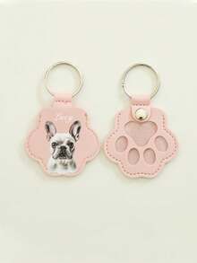 1pc Customized Pet Plush Keychain, Personalized Photo Keyring, Unique Pet Owner Memorial Gift For Dog & Cat Lovers, Durable, Vibrant Color, Adorable