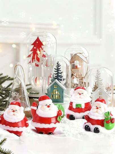 3/4/6 Stücke Weihnachts-Miniaturdekoration, Weihnachtscharaktere, Statuen, Weihnachtstischdekoration, kleine Dekorationen, Weihnachtsmann, DIY Harz Weihnachtsminiaturen, Mikro-Landschaft DIY Bonsai Dekorationen, Schnee-Landschaft Dekorationen, Seelöwen Weihnachtsdekorationen