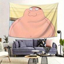 2D Flat   Family Guy Peter Griffin Banner - Large 3x5ft Funny Bedroom  Living Room   Dorm Decor - Lightweight Machine-Washable Polyester Fabric - No Electricity Needed - For Fans Of Family Guy TV Show   Bedroom Wall Art  Playful Home Accessory  Highquality Printing  Decorative Tapestry  Cartoon Enthusiasts - 彩色 - 查看 2
