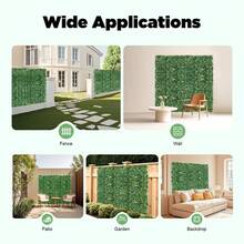 OUKANING 12PC X 60x40cm Large Artificial Boxwood Topiary Mat Garden Panel Screening Hedge Plant Artificial Boxwood Mat Privacy Hedge Screen For Garden, Home, Outdoor, Indoor, Fence, Backyard And Décor Photo Backdrop - Green - View 5